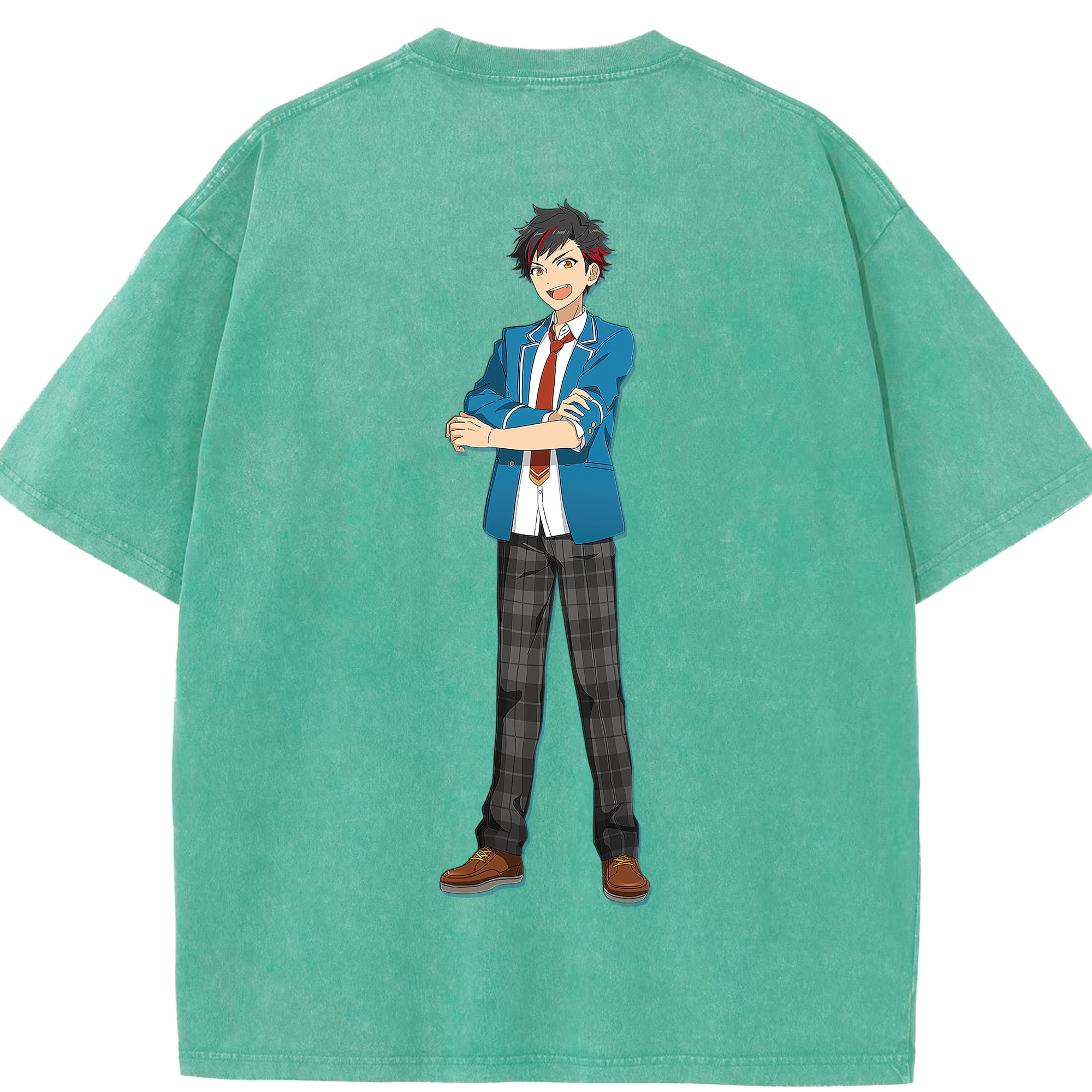 （画像用） あんさんぶるスターズ! Ensemble Stars 綿100% ヴィンテージ風 半袖Tシャツ（背面プリント）